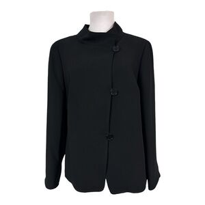 Talbots NEW Women's Size 12 Large Suit Blazer Jacket Solid Black Lined Pockets